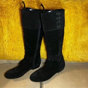 Enzo Angiolini Black Leather Knee High Boots with